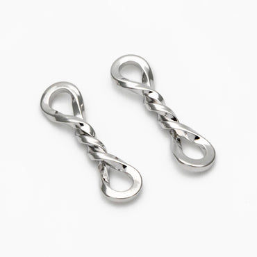 10pcs Gold/ Silver Knot Connectors 17x5mm, 18K Gold/ Rhodium plated Brass (GB-2168)