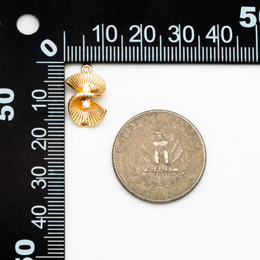 4pcs CZ Pave Gold Twist Charm, Earring Findings, Jewelry Making, Diy Material, Jewelry Supplies (GB-4197)