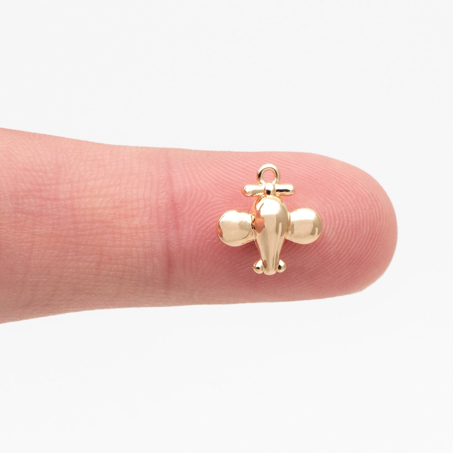 10pcs Gold Airplane Charms, 18K Gold plated Brass, Airplane Pendants (GB-4194)