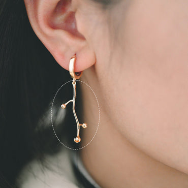 10pcs Gold Flower Branch Charms, Brass Filigree Branche Pendant, Blossom Charm for Jewelry Making (GB-1208)