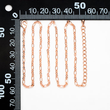 Gold/ Silver/ Rose Gold Oval Cable Chains 2.4mm, Finished Bracelet/ Anklet/ Necklace with Extender Chain, Ready to Wear (#LK-285)