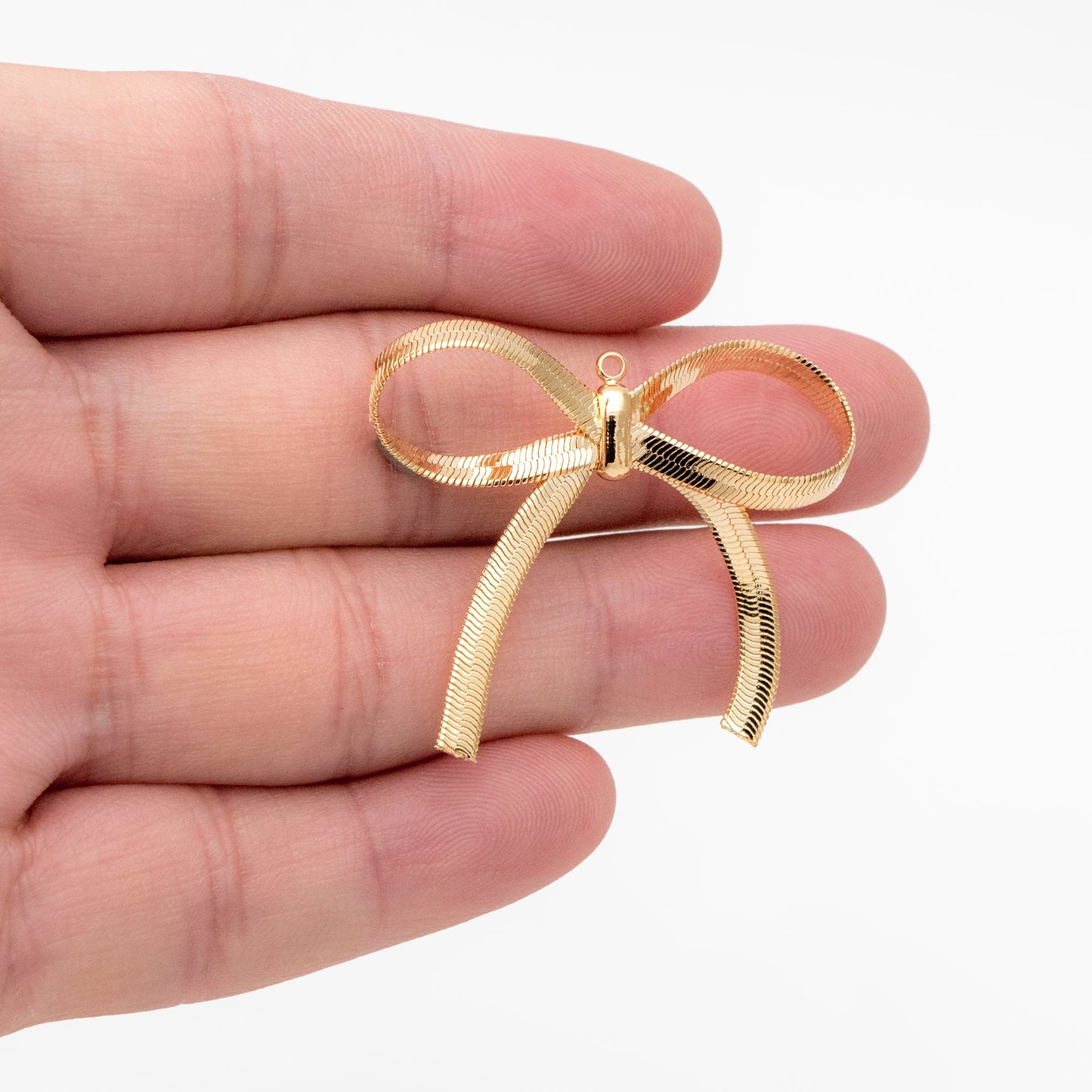 10pcs Gold/ Rhodium plated Bowknot Charms, Large Bow Knot Pendants 35x37mm (#GB-2745-G)