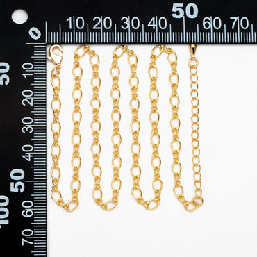 Dainty Gold Figaro Chains 3.5mm, Finished Bracelet/ Anklet/ Necklace with Extender Chain, Ready to Wear (#LK-151)