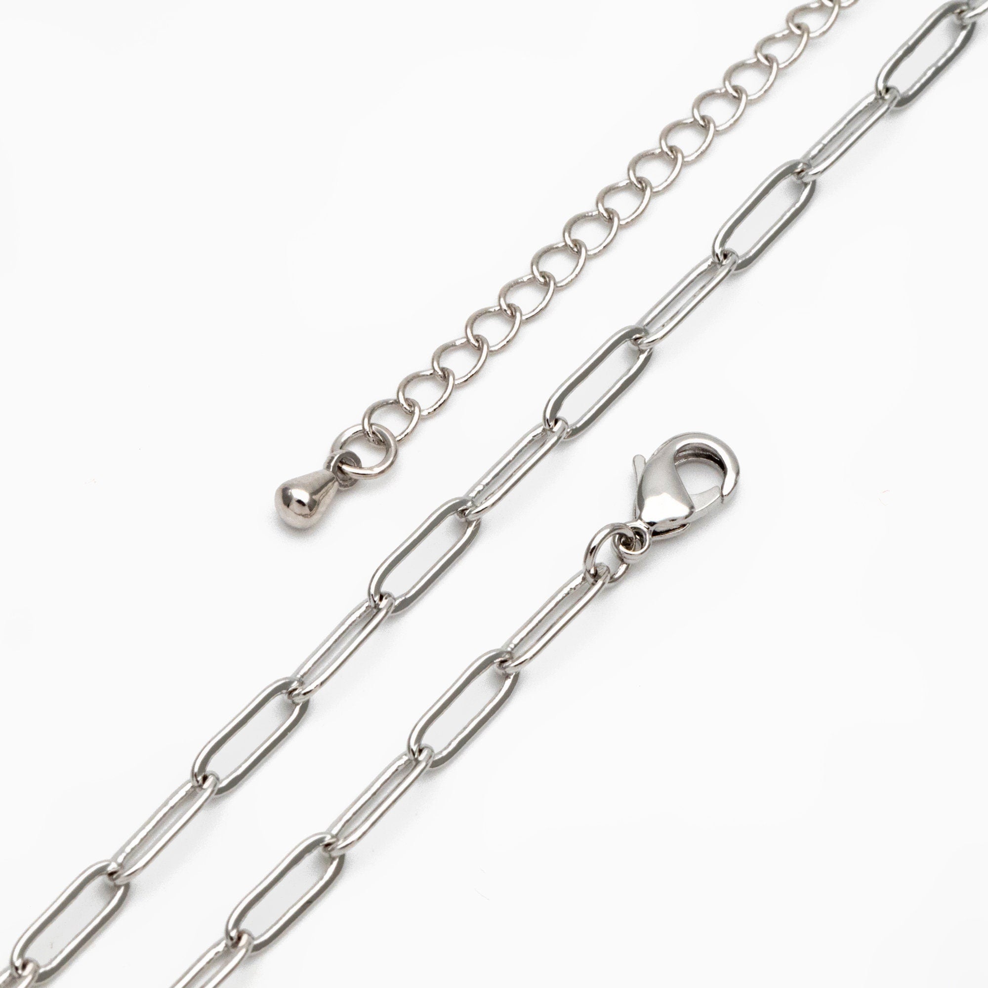 Gold/ Silver/ Rose Gold Oval Cable Chains 3mm, Finished Bracelet/ Anklet/ Necklace with Extender Chain, Ready to Wear (#LK-272)