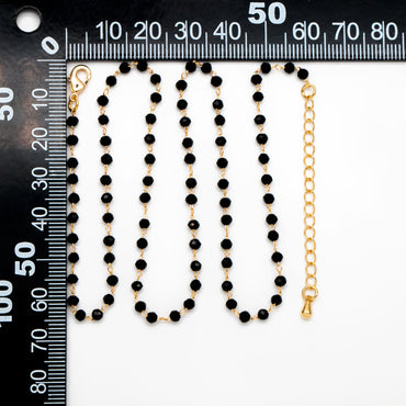 Crystal Bead Chains, Finished Bracelet/ Anklet/ Necklace with Extender Chain, Glass Beaded Chain, Ready to Wear (#LK-180)