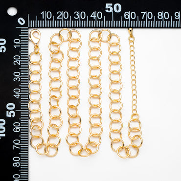 Gold/ Silver/ Rose Gold Circle Link Chains 8mm, Finished Bracelet/ Anklet/ Necklace with Extender Chain, Ready to Wear (#LK-413)