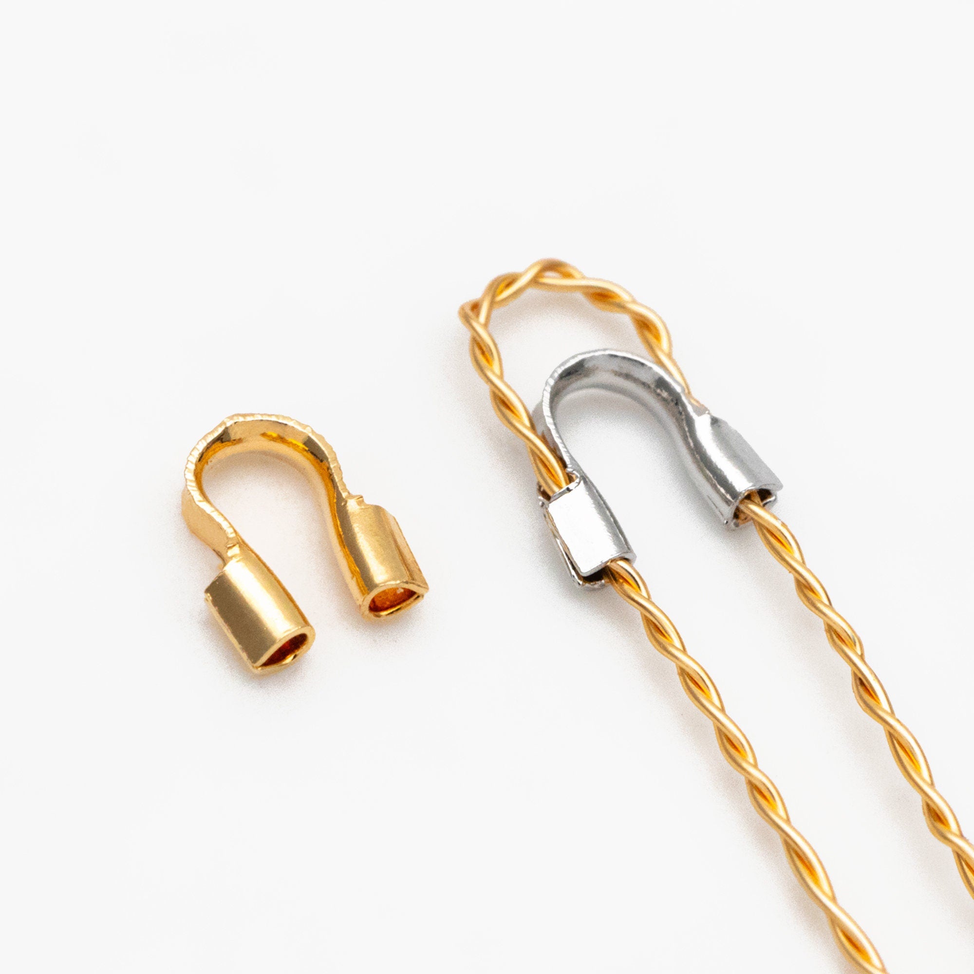 50pcs Gold/ Silver tone Wire Guardians 4.5mm, Gold/ Rhodium Plated Brass Thread Protectors (GB-092)