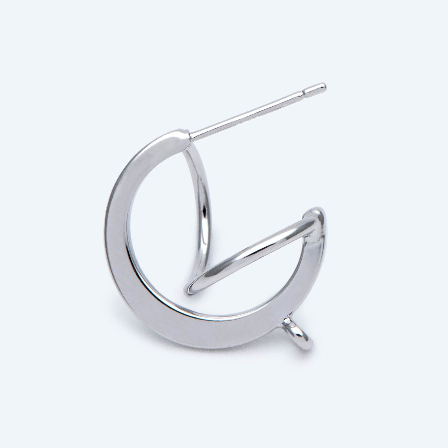 10pcs Gold/ Rhodium plated Brass Earring Posts, Geometric Circle Stud Earring, Circle Size 18mm (GB-596)