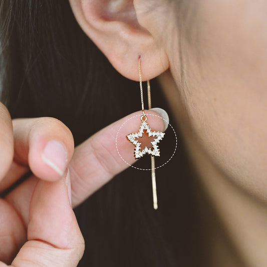 10pcs CZ Pave Gold Star Charm Pendant, Jewelry Making, Diy Material, Jewelry Supplies (GB-162-M)