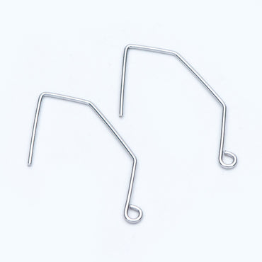 10pcs Gold/ Silver tone Ear Hooks 32x18mm, Gold/ Rhodium plated Brass Simple Earwires Earring Components (GB-947-B)