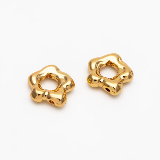 10pcs Gold/ Silver Irregular Spacer Beads 9mm, Gold/ Rhodium plated Brass, Jewelry Making, Diy Material, Jewelry Supplies (GB-4259)