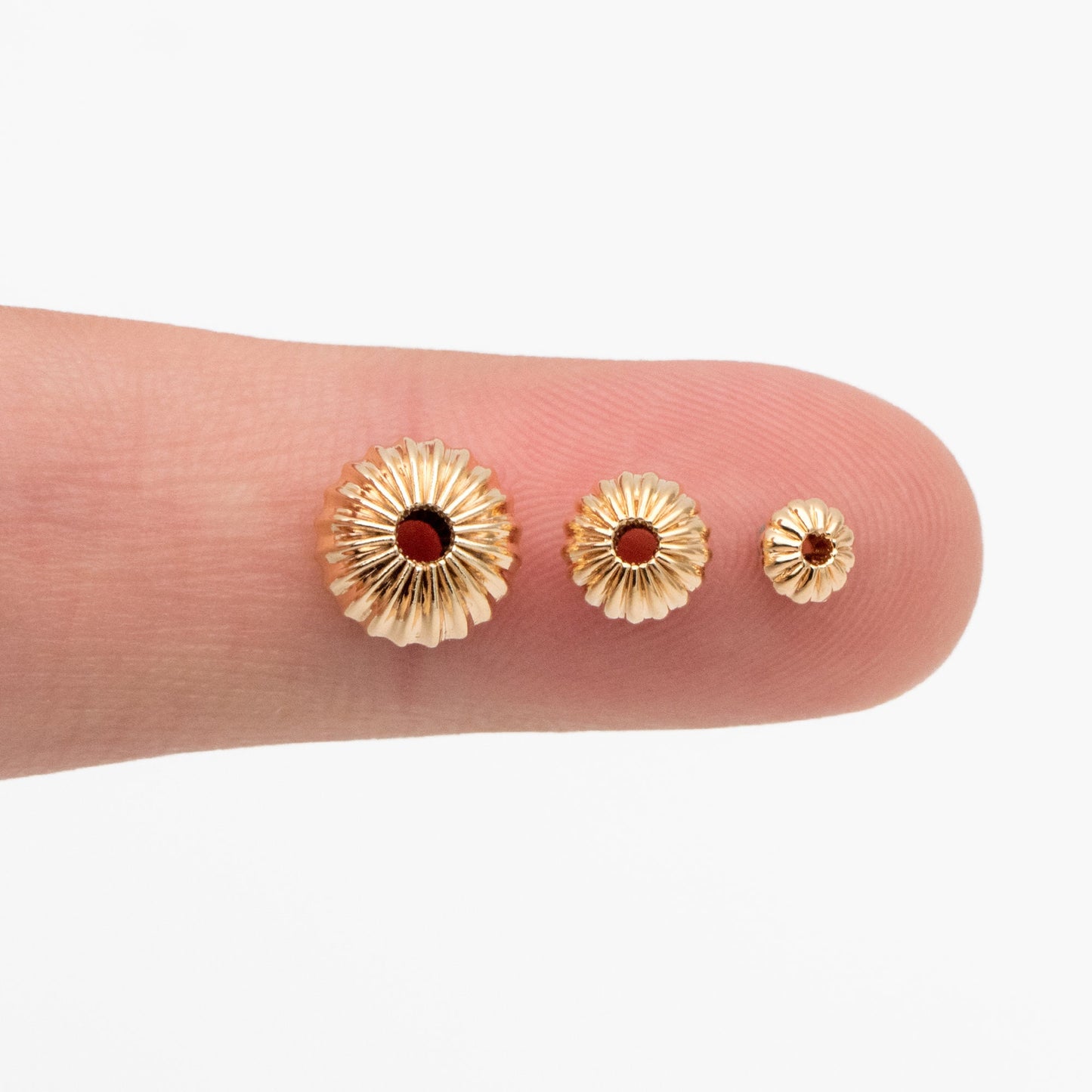 Gold plated Brass Rondelle Beads, Melon Spacer Beads 4/ 6/ 8mm, lead nickel free (GB-099)