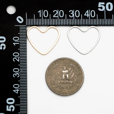 10pcs Gold/ Silver Heart Link Connector Charms 21mm, Real Gold/ Rhodium plated Brass Geometric Pendants (GB-101)