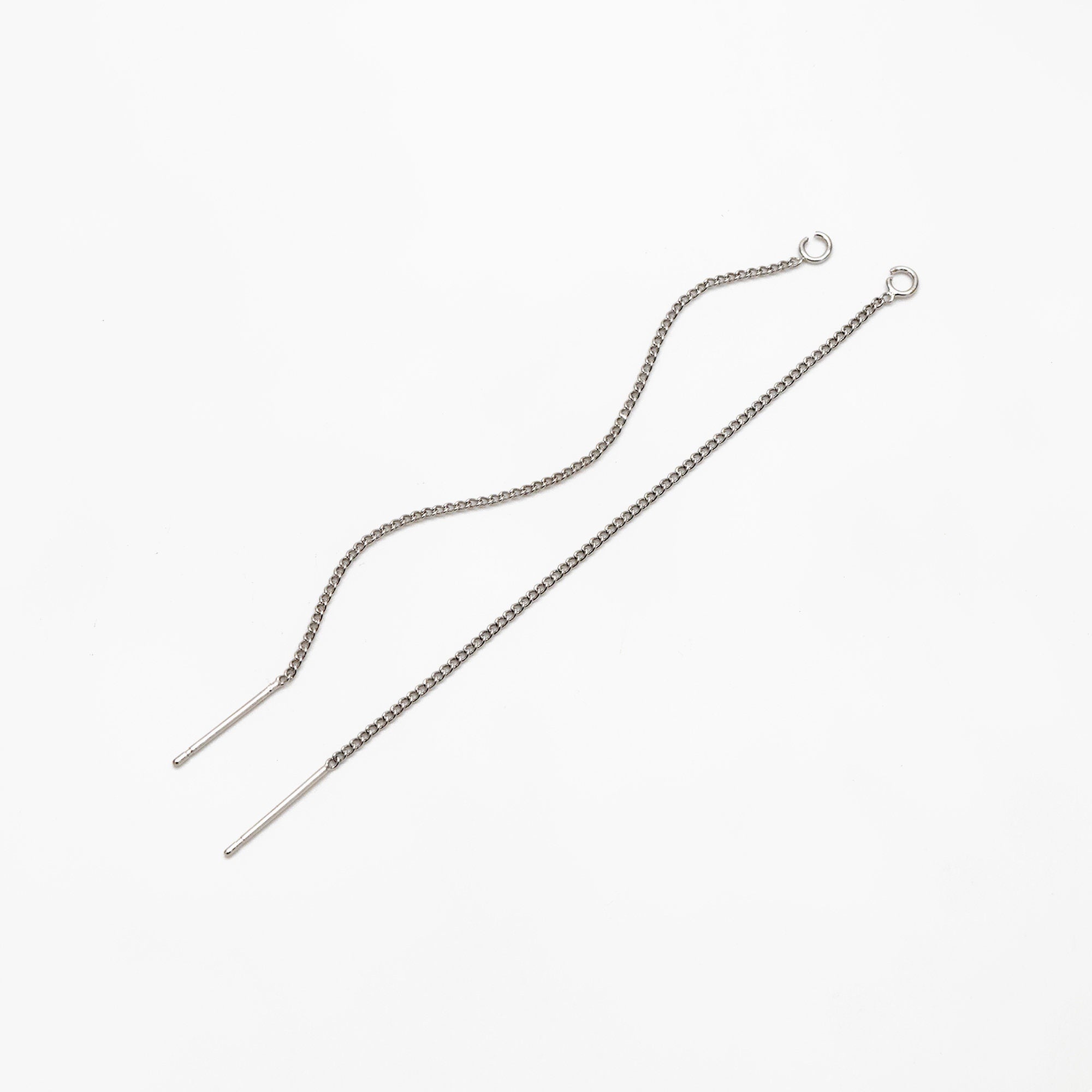 10pcs Gold/ Silver/ Rose Gold Threader Earrings, Earwire Thread with Open Jump Ring, Earring Components Wholesale (GB-333-A)