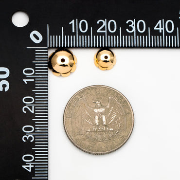 20pcs Gold/ Silver Tone Floral Bead Caps 7.5/ 10mm, Real Gold/ Rhodium plated Brass, Lead Nickel Free (GB-056)