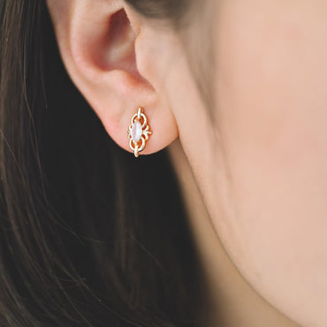 4pcs CZ Pave Dainty Marquise Stud Earrings, 18K Gold Plated Brass, Cubic Zirconia Earrings (#GB-3633-D)
