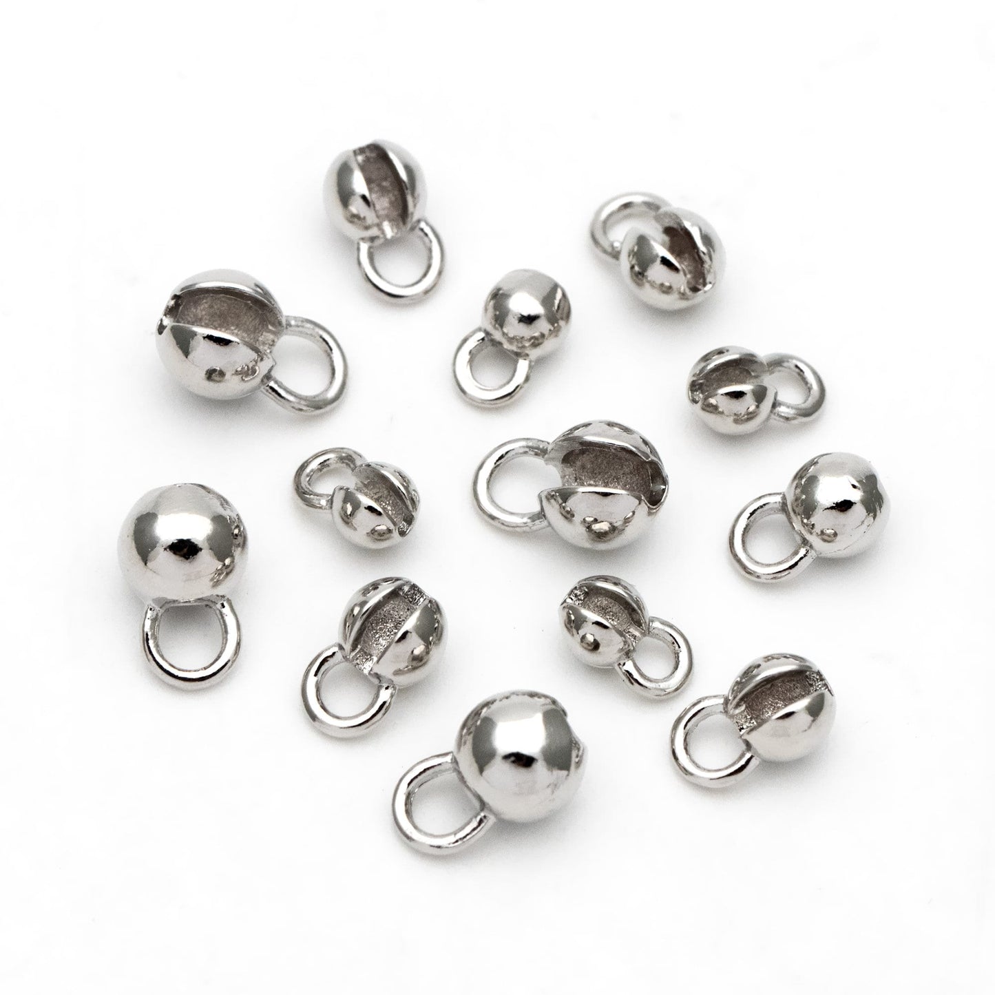 20pcs Gold Crimp Ends, Cord Ends, Clam Shell Bead Tip, Ball Chain Connector, Chain Crimps, Gold Plated Findings (GB-2832)