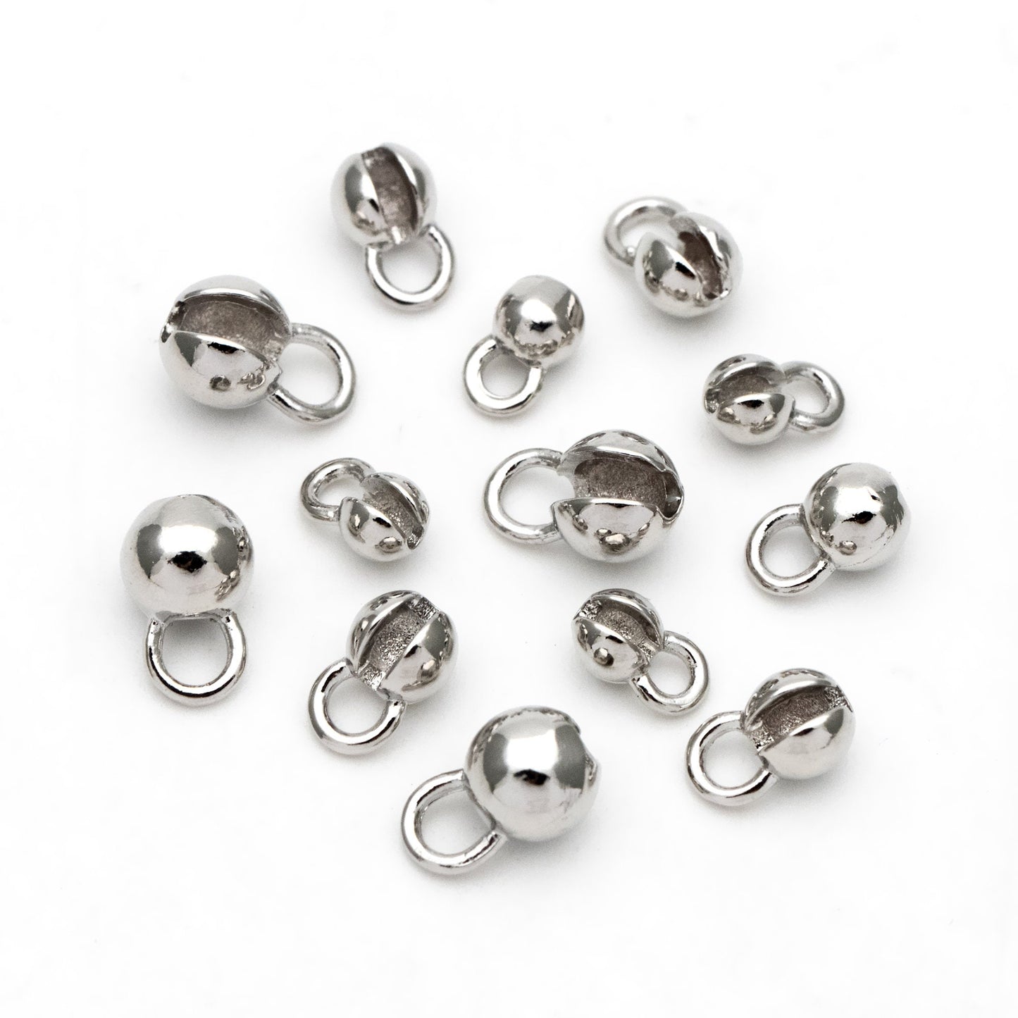 20pcs Gold Crimp Ends, Cord Ends, Clam Shell Bead Tip, Ball Chain Connector, Chain Crimps, Gold Plated Findings (GB-2832)