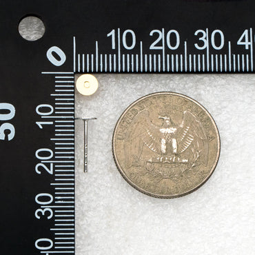 20pcs Gold/ Silver Ear Posts, Gold/ Rhodium plated Brass, Stud Earrings with 5mm Flat Cup (GB-137)