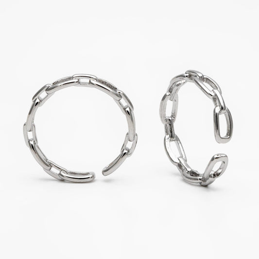 4pcs Gold/ Silver Chain Ring, Chain Ring, Adjustable Gold Ring, Dainty Rings, Adjustable Ring, Gold/ Rhodium Plated Rings (#JZ-037)