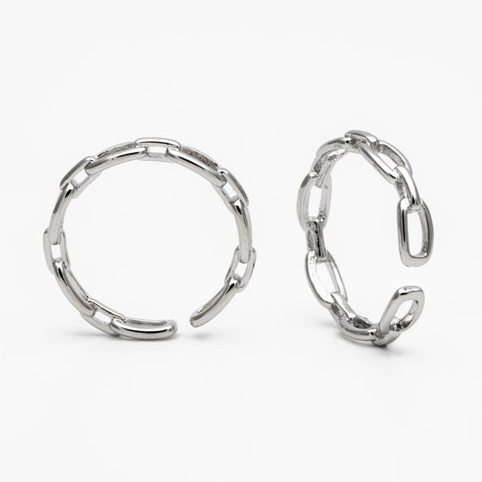 4pcs Gold/ Silver Chain Ring, Chain Ring, Adjustable Gold Ring, Dainty Rings, Adjustable Ring, Gold/ Rhodium Plated Rings (#JZ-037)