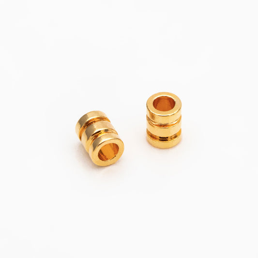 20pcs Gold/ Silver Tube Beads 2.5x2mm, 18K Gold/ Rhodium plated Brass, Tube Spacer Beads (GB-4264)