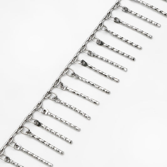 Gold/ Rhodium plated Brass Beaded Chains, Link Chain with 15mm Stick Bar Beads (#LK-194)/ 1 meter=3.3 feet