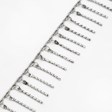 Gold/ Rhodium plated Brass Beaded Chains, Link Chain with 15mm Stick Bar Beads (#LK-194)/ 1 meter=3.3 feet