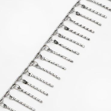 Gold/ Rhodium plated Brass Beaded Chains, Link Chain with 15mm Stick Bar Beads (#LK-194)/ 1 meter=3.3 feet