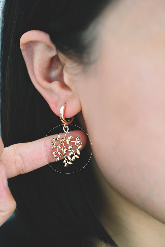 10pcs Gold Leaf Charm, Earring Findings, Jewelry Making, Diy Material, Jewelry Supplies (GB-3770-C)