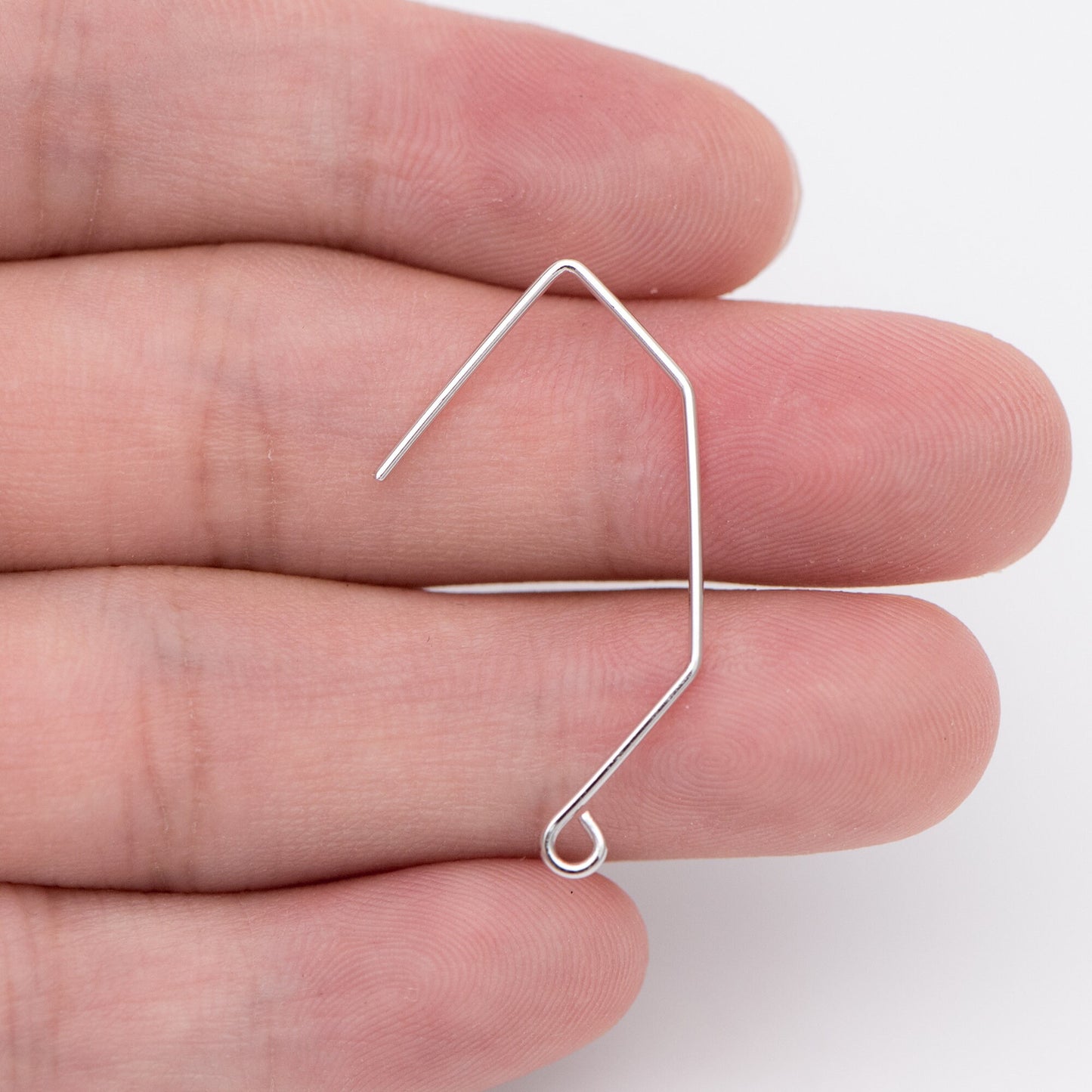 10pcs Gold/ Silver tone Ear Hooks 32x18mm, Gold/ Rhodium plated Brass Simple Earwires Earring Components (GB-947-B)