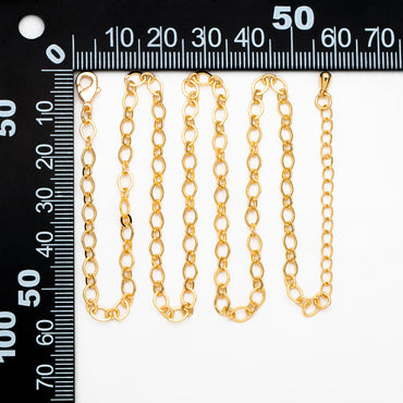 Dainty Gold Oval Chains 3.6mm, Finished Bracelet/ Anklet/ Necklace with Extender Chain, Ready to Wear (#LK-445)