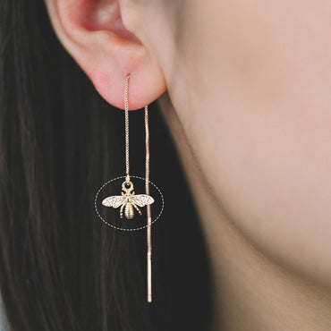 10pcs Gold Bee Charm 10x14mm, 18K Gold Plated Brass, Honeybee Pendants (GB-3093-B)