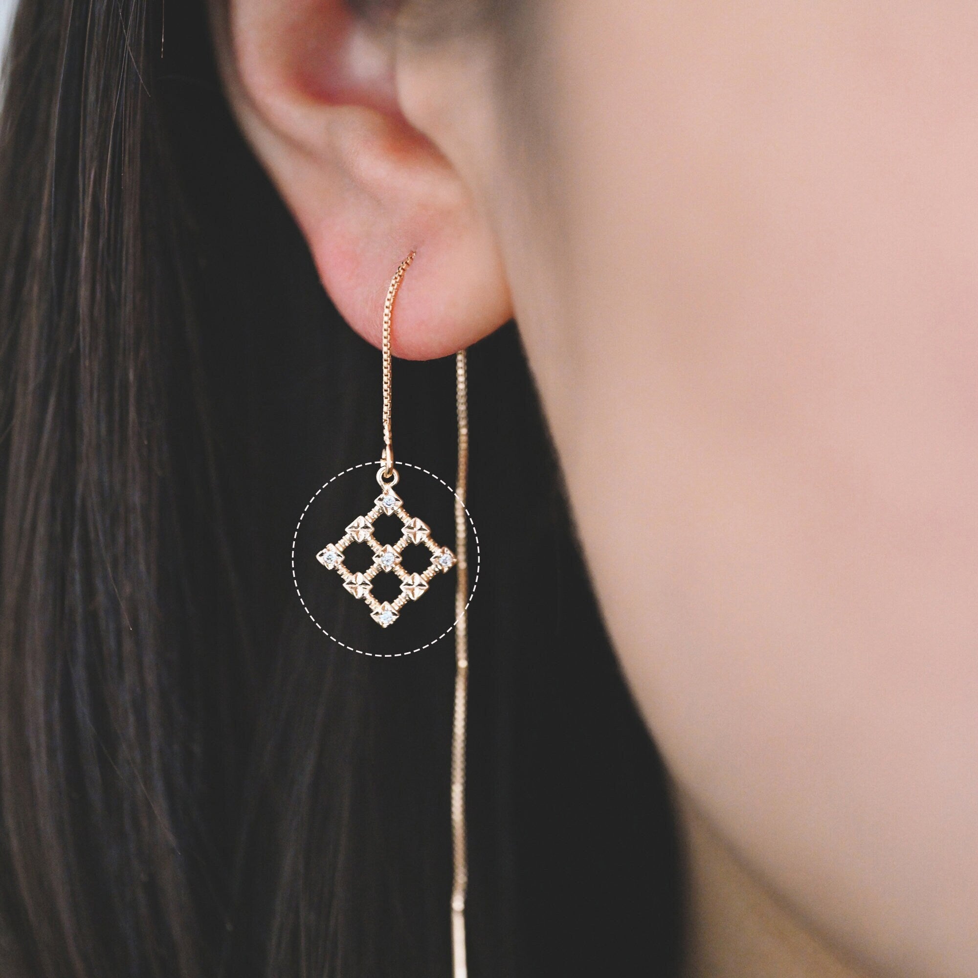 10pcs CZ Pave Rhombus Charms, 18K Gold Plated Brass, Geometric Square Pendants (GB-3885)