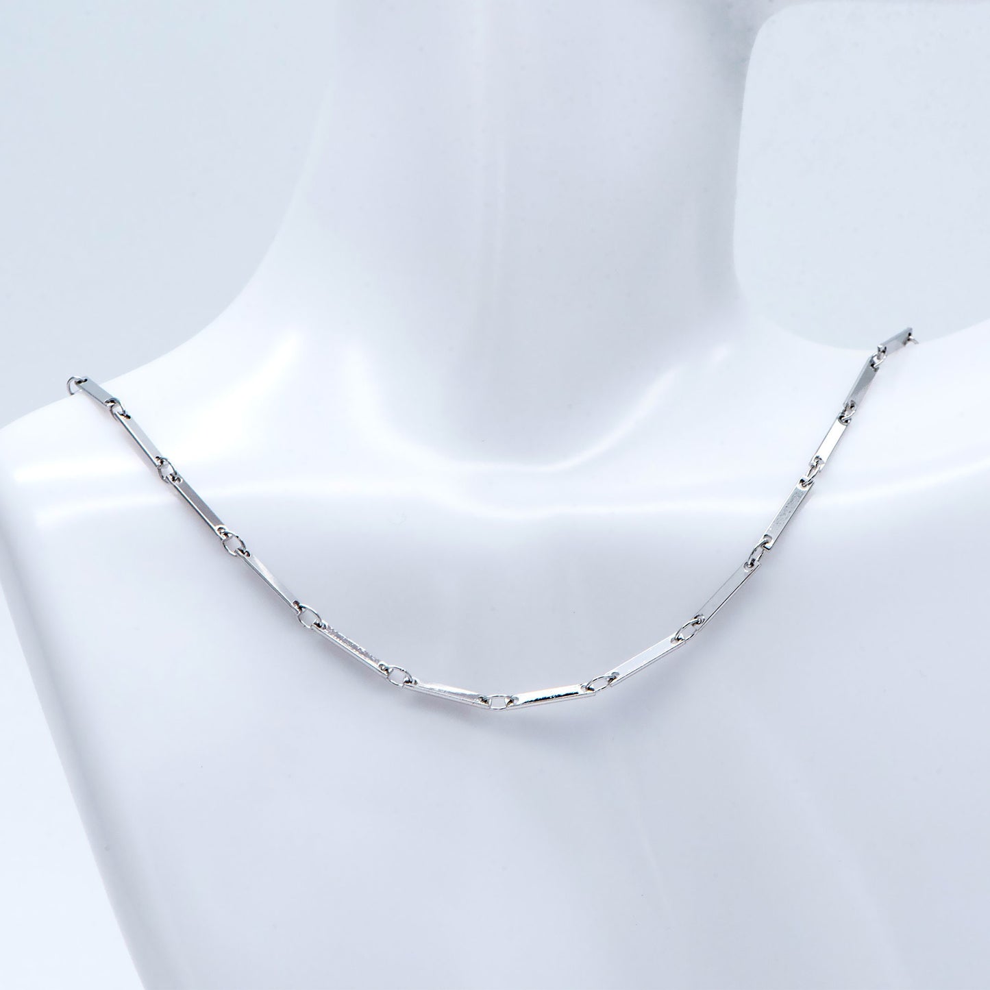 Gold/ Silver Tone Rectangle Bar Chains, 18K Gold/ Rhodium Plated Brass, Dainty Necklace Findings (#LK-440)/ 1 Meter=3.3 ft