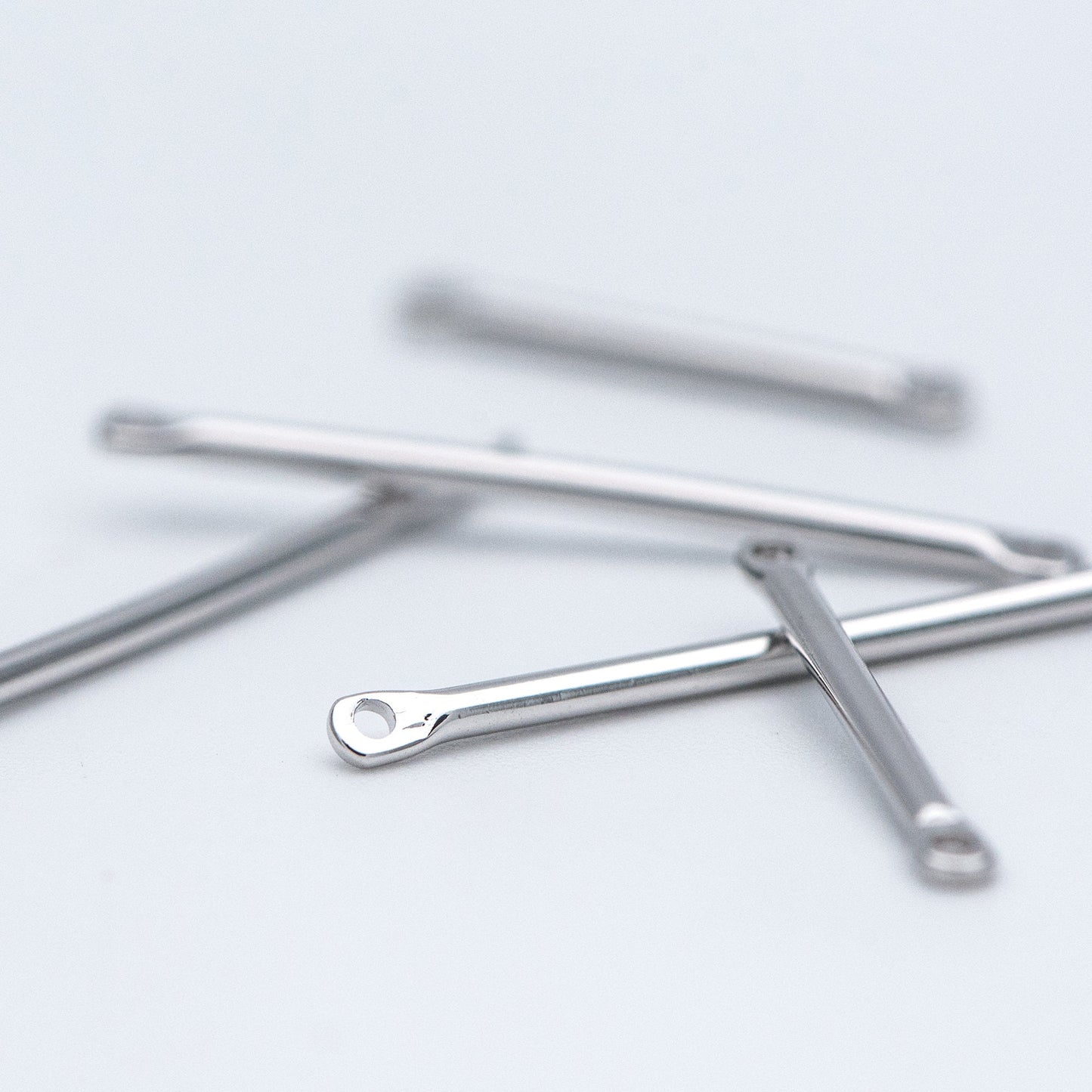 10pcs Gold/ Silver tone Tube Bar Connectors, Gold/ Rhodium plated Brass Stick Charm Pendants, 20/ 25/ 30/ 40mm Multi Size (GB-642)