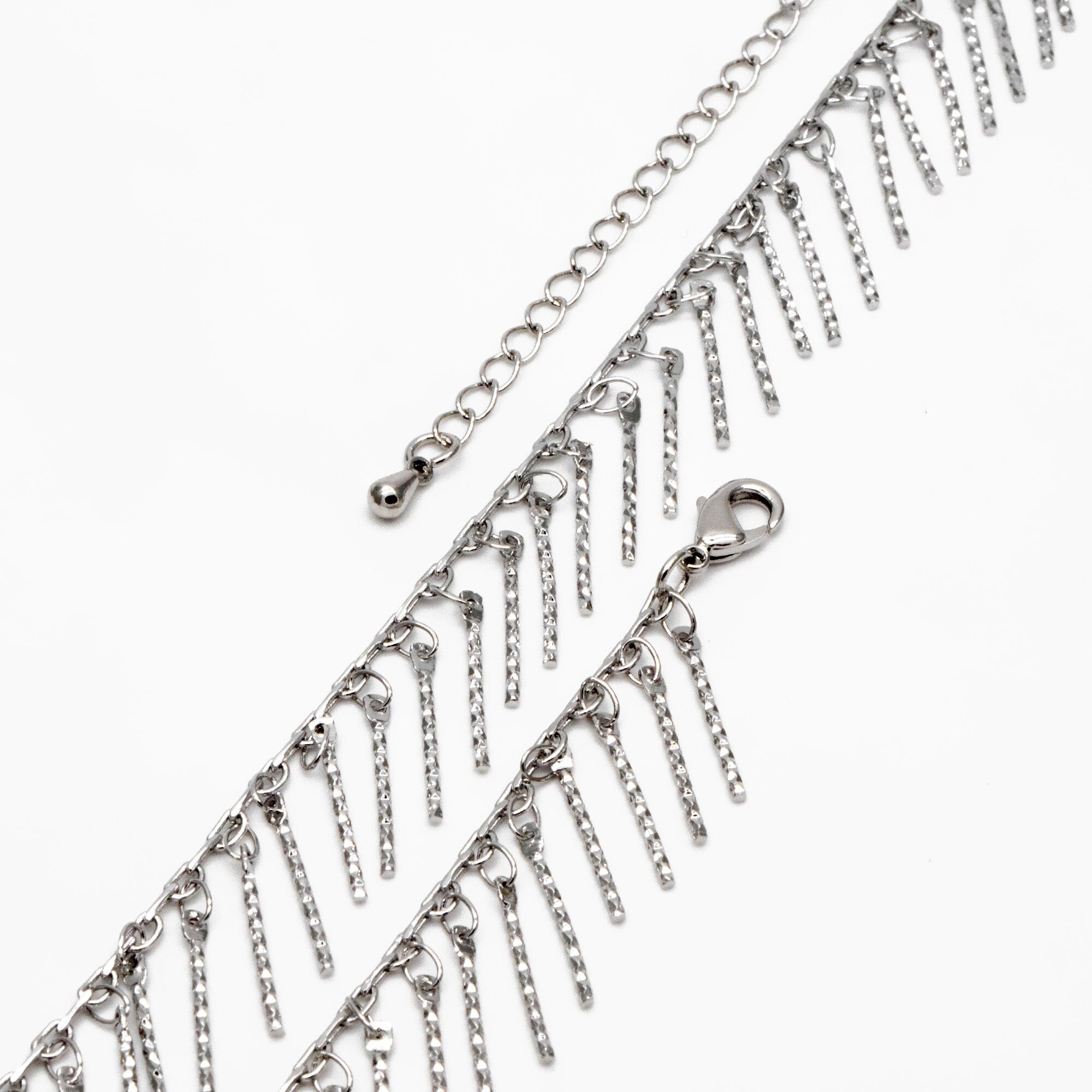 Gold/ Silver Stick Bar Bead Chains, Finished Bracelet/ Anklet/ Necklace with Extender Chain, Ready to Wear (#LK-194)