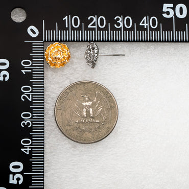 10pcs Gold/ Silver Rose Flower Earrings, 10mm, Gold/ Rhodium Plated Brass Dainty Stud Earrings (GB-4337)