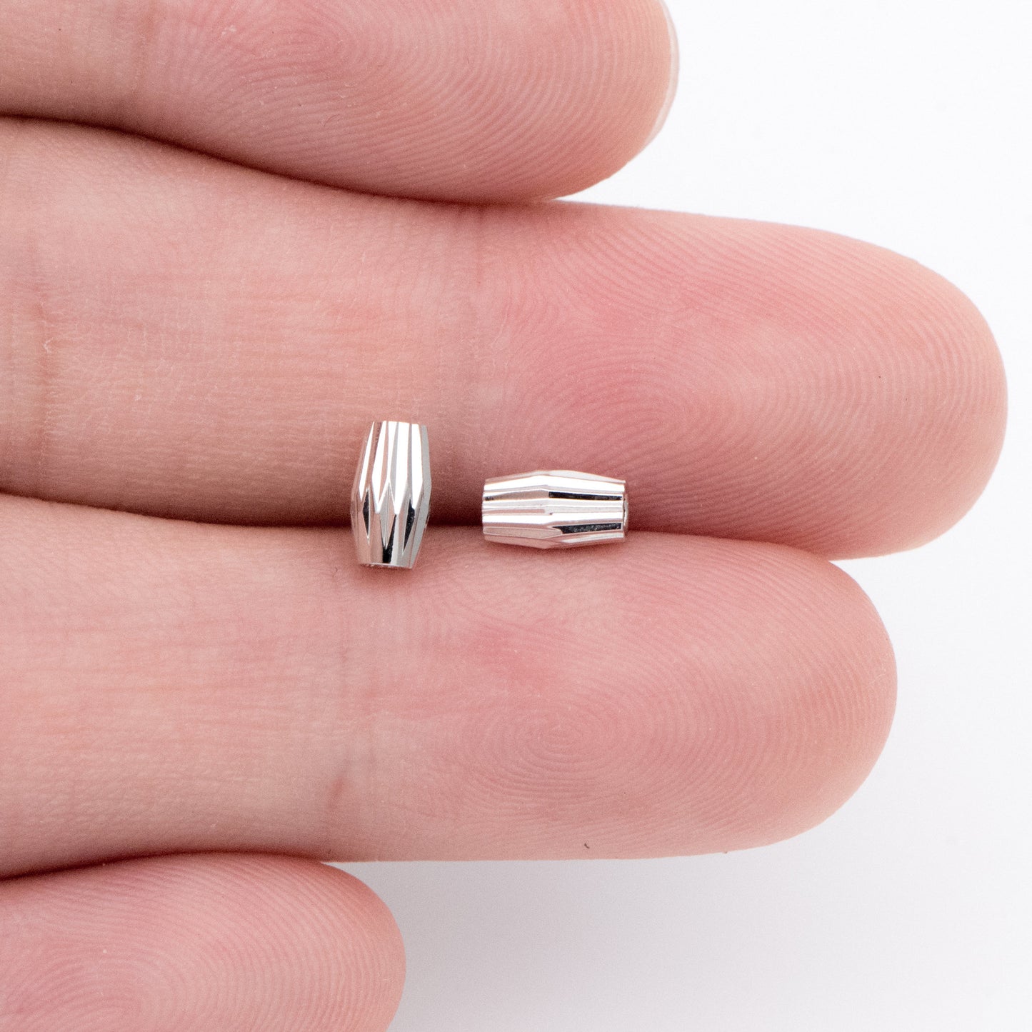 20pcs Gold/ Silver tone Oval Beads 6x3.5mm, Real Gold/ Rhodium plated Brass Tube Spacers (GB-715)