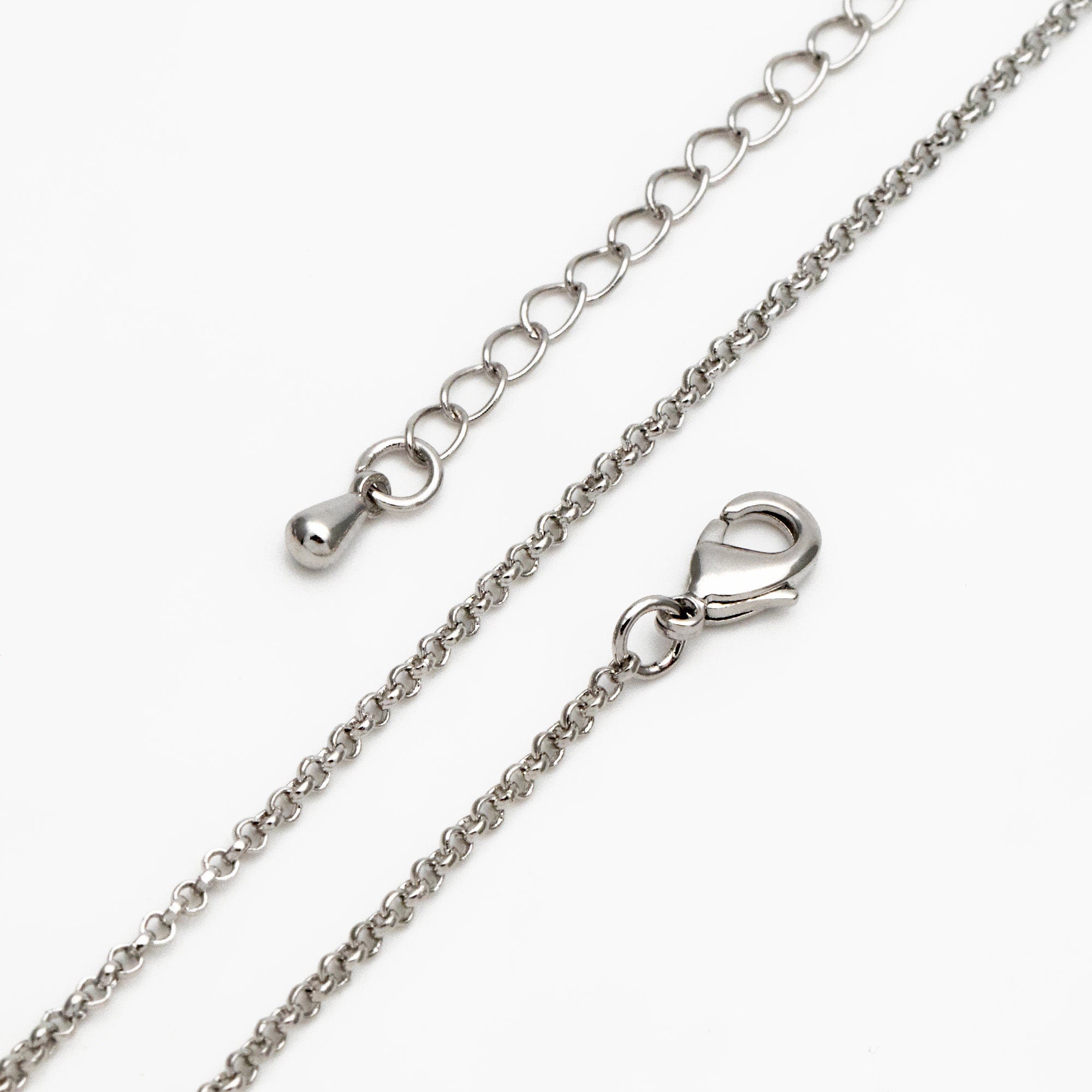 Gold/ Silver Round Cable Chains 1.6mm, Finished Bracelet/ Anklet/ Necklace with Extender Chain, Ready to Wear (#LK-347)