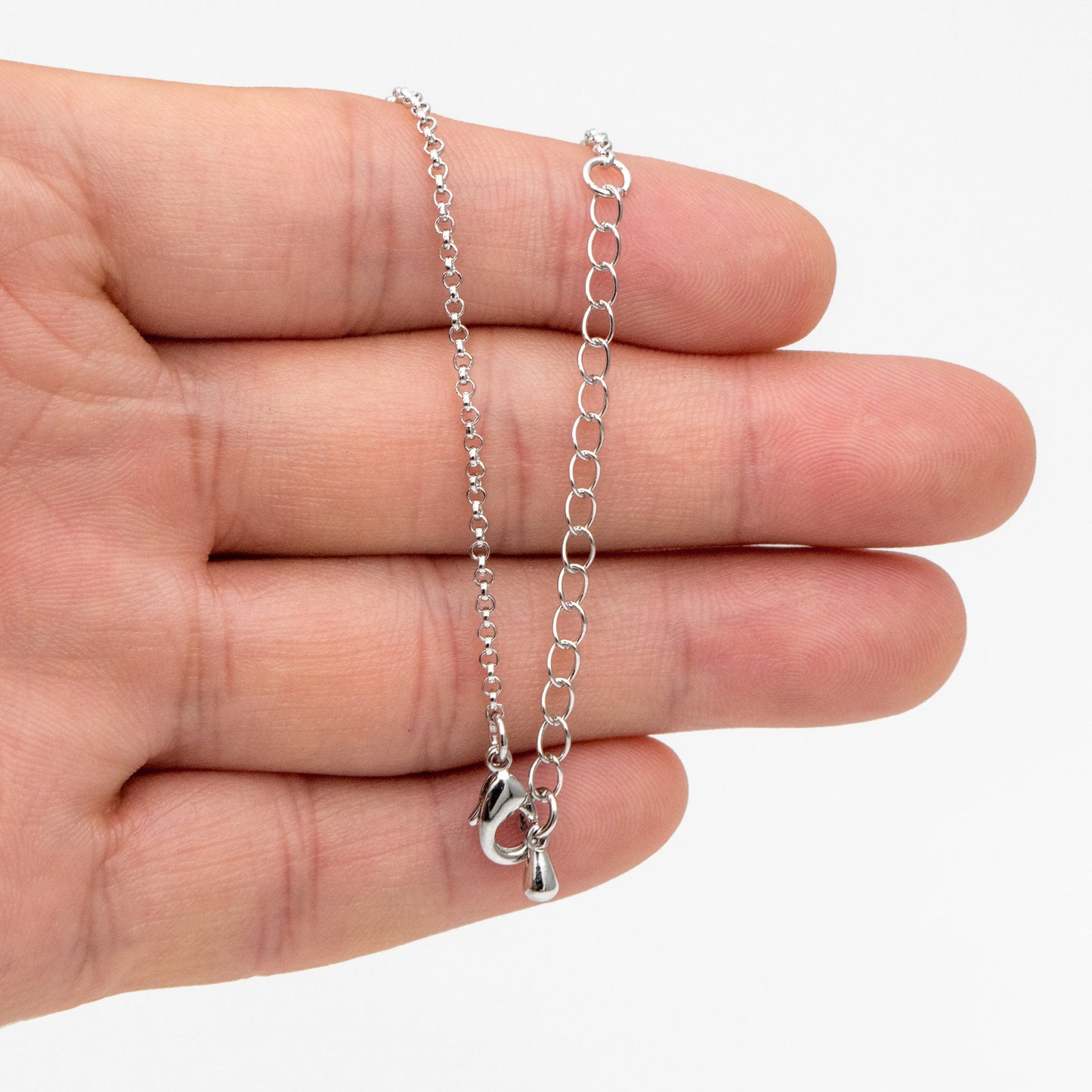 Gold/ Silver Round Cable Chains 1.6mm, Finished Bracelet/ Anklet/ Necklace with Extender Chain, Ready to Wear (#LK-347)