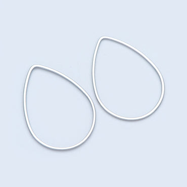 10pcs Gold/ Silver/ Rose Gold Teardrop Link Connector Charms 32/ 38mm, Gold/ Rhodium plated Brass Geometric Shape Pendants (GB-097)