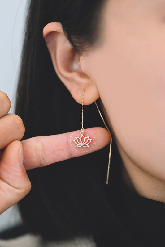 4pcs Gold Lotus Charm Pendants 12mm, Real Gold plated Brass, Color Not Easily Tarnish (GB-321-H)