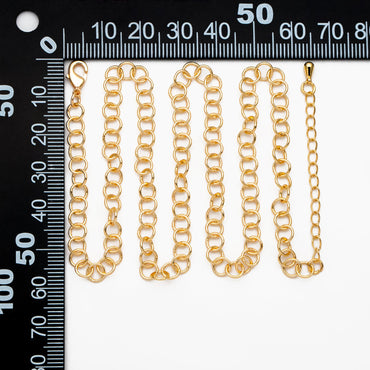 Gold/ Silver Tone Round Loop Chain 5mm, Finished Bracelet/ Anklet/ Necklace with Extender Chain, Ready to Wear (#LK-604)