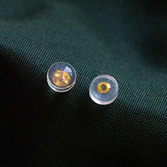 20pcs Sterling Silver Ear Nuts, Gold/ Silver / Rose Gold, Rubber Earring Back Stoppers 5.5mm, Earring Findings Wholesale (#CY-001)