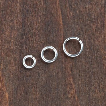 50pcs Sterling Silver Open Jump Rings, 4-6mm by 0.7-0.8mm (20-21 Gauge), .925 Silver Split Ring (CY-007)