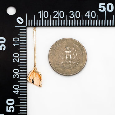 4pcs Gold Calla lily Charms 39x11mm, 18K Real Gold plated Brass Flower Pendants (GB-954-A)