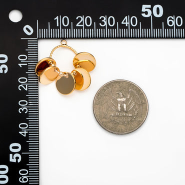 4pcs Gold Round Disc Charm, Gold plated Brass Earring Findings, Jewelry Making, Diy Material, Jewelry Supplies (GB-4411)