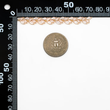 4pcs CZ Pave Gold/ Silver Leaf Charm Connector 73x7mm, 18K Gold/ Rhodium plated Brass, Dangle Earring Pendants (#GB-3669-A)