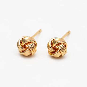 10pcs Gold Knot ear studs, Celtic knot earrings, Minimalist Stud Earrings (GB-4342)